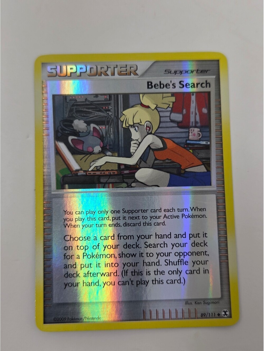 2009 Pokémon Bebe’s Search 89/111 Platinum Holo Supporter Trainer Card